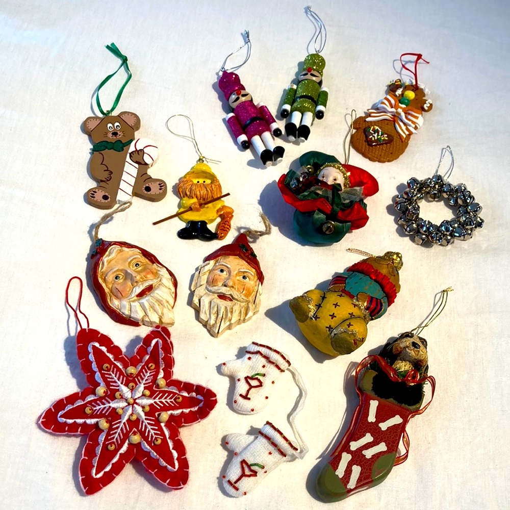 13 Christmas ornaments Santas star bear and more